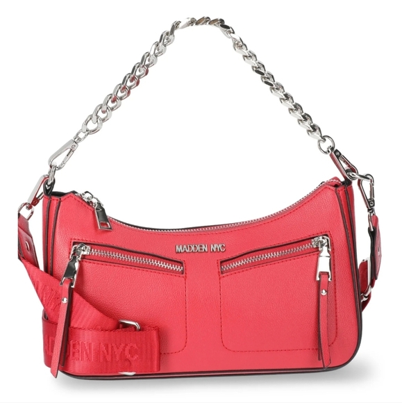 Madden NYC Double Front Pocket Crossbody Red NWT - Picture 1 of 12